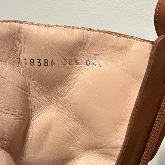 GUCCI GG LOGO LEATHER COMBAT BOOTS, TAN WOMEN’S LACE-UP ANKLE BOOTS WITH GG - Picture 15 of 17